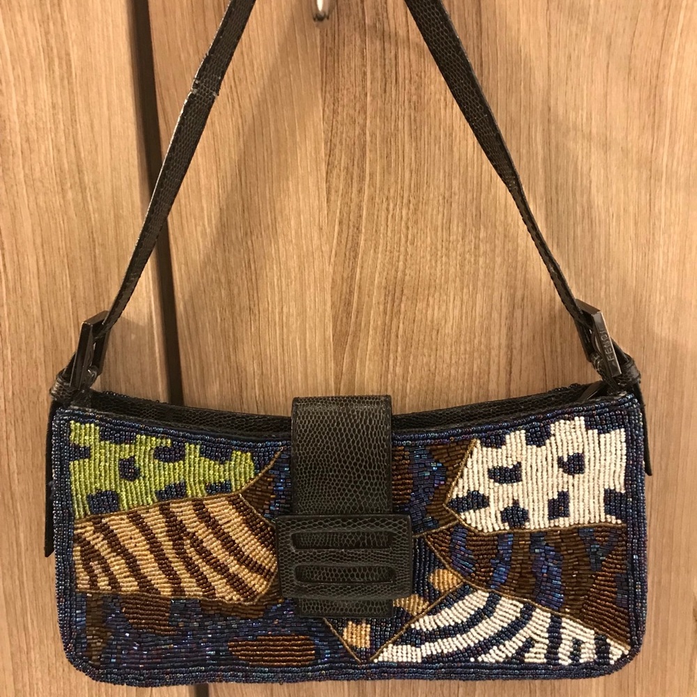 Fendi Baguette beaded multicolor shoulder bag